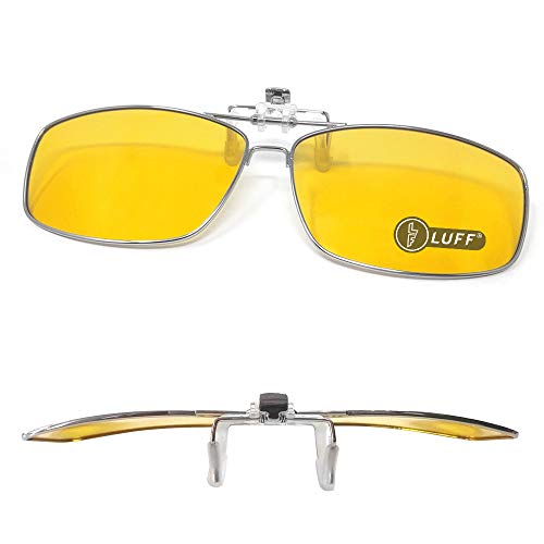 Clip en las gafas de sol polarizadas Mens/womens Flip up polarizado lentes de sol caber sobre gafas graduadas/lectores/deportes al aire libre (Night Vision Clip)