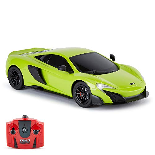 CMJ RC Cars ™ McLaren 675LT Coche de control remoto con licencia oficial Coche 1:18 Escala Luces de trabajo 2.4Ghz Verde