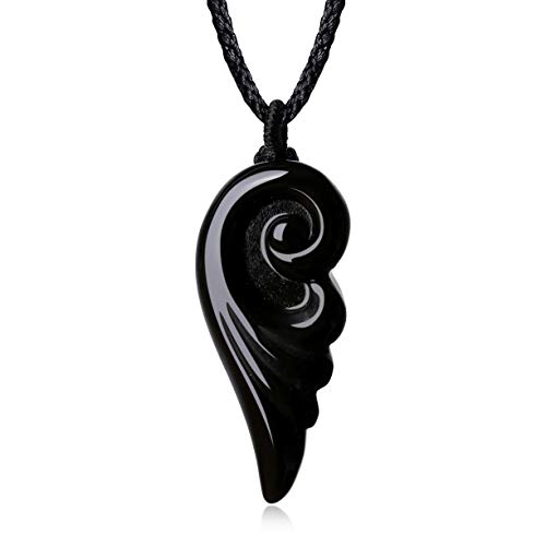 COAI Colgante ala de ángel en Obsidiana Negra COAI Colgante ala de ángel en Obsidiana Negra