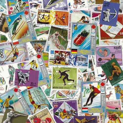 Colección de sellos Juegos Olímpicos obliterar, 100 ejemplares