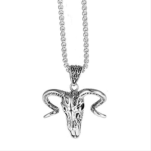 Colgante De Amuleto De Carnero De Cabra, Cabeza De Oveja, Diablo Dios, Collares De Color Plateado, Punk para Mujeres Y Hombres, Joyería De Cuello De Moda 70Cm Colgante De Amuleto De Carnero De Cabra, Cabeza De Oveja, Diablo Dios, Collares De Color Plateado, Punk para Mujeres Y Hombres, Joyería De Cuello De Moda 70Cm