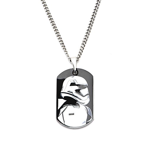 Colgante de hombre de acero inoxidable con cadena de Star Wars Episodio 7 Stormtrooper Colgante de hombre de acero inoxidable con cadena de Star Wars Episodio 7 Stormtrooper