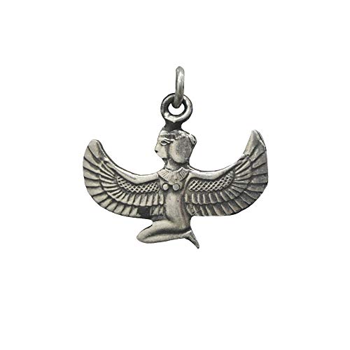 Colgante de Plata de la Diosa ISIS, Diosa del Amor, Hecho en Egipto, Mide 2.5 cm de Alto y 2.8 cm de Ancho Aproximadamente