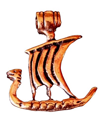 Colgante Vikingo Barco barco de bronce largo cadena colgante LARP Ritter Vikingo Medieval