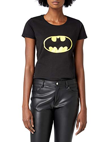 Collectors Mine - Camiseta de Batman con cuello redondo de manga corta para mujer, talla 36, color negro