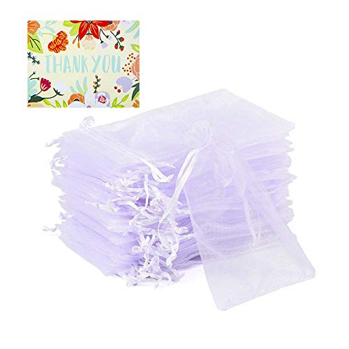 Comius Bolsitas de Tela para Regalos, 100 Piezas Blanco Bolsas de Organza de Regalo para Boda Favores y Joyas (10 * 15cm)