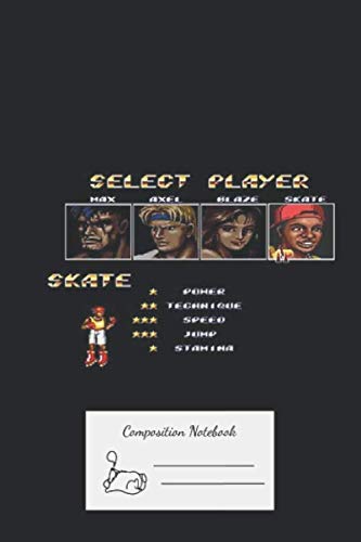 Composition Notebook: Streets Of Rage 2 – Select Skate Premium Journal And Logbook