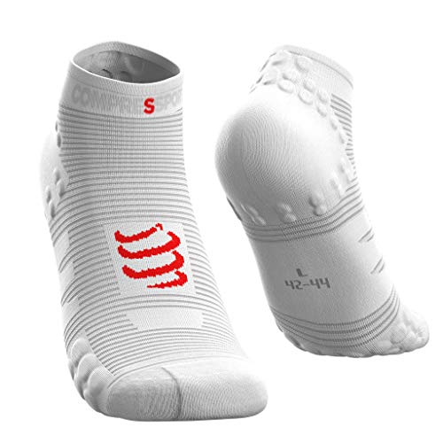 COMPRESSPORT Pro Racing Socks v3.0 Run Low Calcetines, Unisex-Adult, Blanco, T3 (42-44)