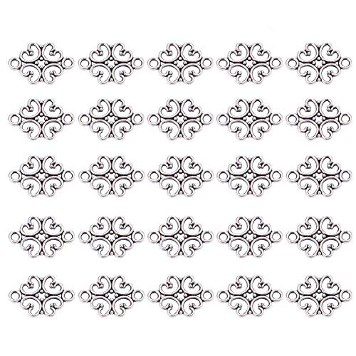Conectores de la aleaci¨®n del estilo tibetano, el color de plata antigua, la forma de flor, sin plomo, sin el cadmio y sin n¨ªquel, tama?o: acerca de 18 mm largo, 13 mm ancho, 1 mm espesor, agujero: 2 mm Conectores de la aleaci¨®n del estilo tibetano, el color de plata antigua, la forma de flor, sin plomo, sin el cadmio y sin n¨ªquel, tama?o: acerca de 18 mm largo, 13 mm ancho, 1 mm espesor, agujero: 2 mm