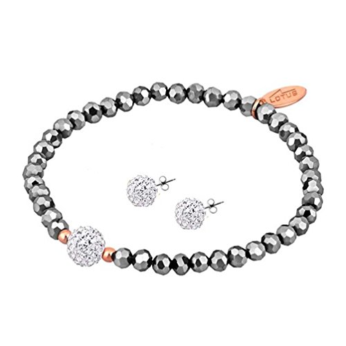 Conjunto de Pendientes y Pulsera Lotus Silver - LP1237-2/1 Conjunto de Pendientes y Pulsera Lotus Silver - LP1237-2/1