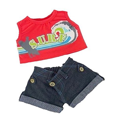 Construya su Bears Armario de 15 Pulgadas Teddy Bears Ropa Surfer Denim Shorts Outfit Fit Construye Oso Peluches (Rojo) Construya su Bears Armario de 15 Pulgadas Teddy Bears Ropa Surfer Denim Shorts Outfit Fit Construye Oso Peluches (Rojo)