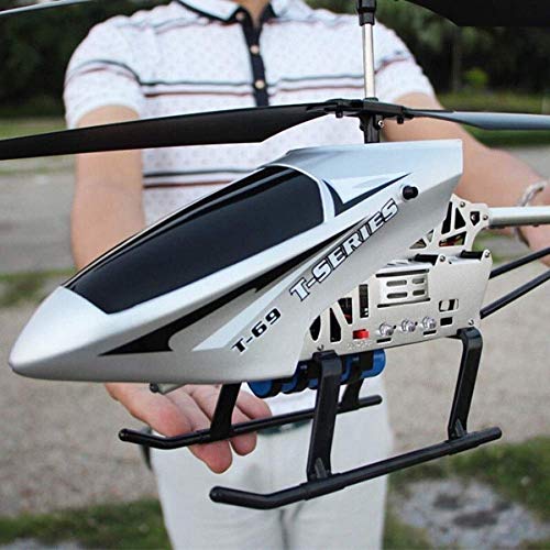 Control remoto de coches, gigante de plata grande al aire libre helicóptero 80cm RC con giroscopio LED Light Radio helicóptero teledirigido Juguete anticaída aviones de RC con giroscopio estabilizador