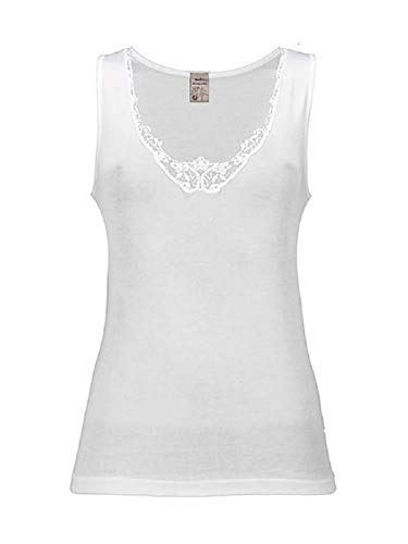 Corpiés y camiseta Top hombro ancho borde raso encaje macramé hilo de Escocia sin costuras laterales Made in Italy-3 piezas Bianco 95/M Corpiés y camiseta Top hombro ancho borde raso encaje macramé hilo de Escocia sin costuras laterales Made in Italy-3 piezas Bianco 95/M