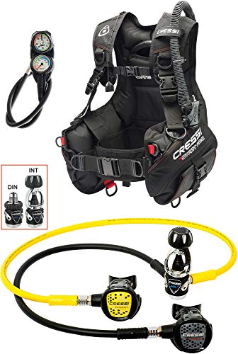 Cressi Start Pro Set Completo de buceador, Negro/Plateado/Amarillo, S Cressi Start Pro Set Completo de buceador, Negro/Plateado/Amarillo, S