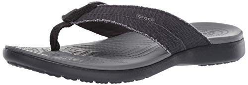 Crocs Santa Cruz Canvas Flip M, Zapatos de Playa y Piscina para Hombre, Negro (Black/Slate Grey 0dd), 39/40 EU