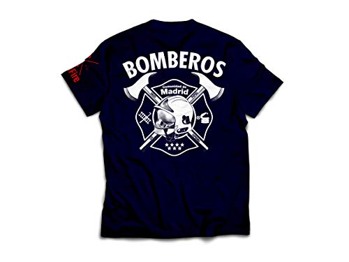 CrossFire Camiseta de Bomberos de la Comunidad de Madrid de Hombre (Azul Marino, M)
