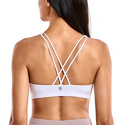 CRZ YOGA - Sujetador Deportivo Yoga Cruzados Espalda Sin Aros para Mujer Blanco M