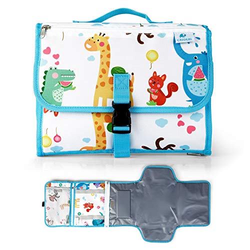 CRZDEAL Cambiador Bebe Portatil Impermeable, Cambiador de Pañales Portatil con Almohada, Gran Espacio de Almacenamiento Interno, 40cm + 65cm, Adecuado para Viajes, Familia, Regalos Creativos para Bebé