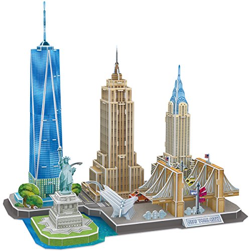 CubicFun Puzzle 3D New York CityLine Maquetas para Montar Paisaje Urbano, 123 Piezas