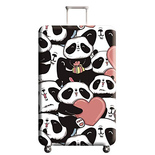 Cubierta de Equipaje Estampado Animal Conjunto de Maleta con Forma de Panda,Duradero Protector Lavable Plegable, el Tamaño del Protector de la Maleta se Ajusta 18-32 Pulgadas (Panda 1, L)