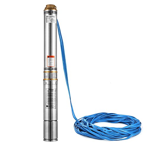 Cueffer Bomba para Pozos 220V 1HP 0.75KW Bomba de Agua Sumergible 67m 6500L / H Bomba de Pozos Profundos con el Cordón de 20m Deep Well Pump (0.75KW) Cueffer Bomba para Pozos 220V 1HP 0.75KW Bomba de Agua Sumergible 67m 6500L / H Bomba de Pozos Profundos con el Cordón de 20m Deep Well Pump (0.75KW)