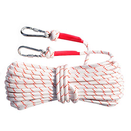 Cuerda Escalada al Aire Libre Cuerda Servicio Pesado con 2 Mosquetón para Usos al Aire Libre Supervivencia Emergencia Especificación 20m*1,2cm*2,5mm (40, 1.2) Cuerda Escalada al Aire Libre Cuerda Servicio Pesado con 2 Mosquetón para Usos al Aire Libre Supervivencia Emergencia Especificación 20m*1,2cm*2,5mm (40, 1.2)