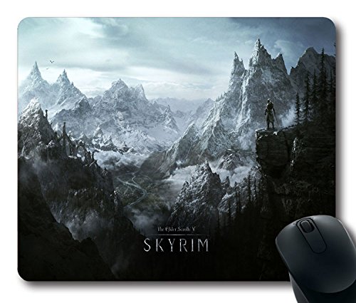 Custom PC juego de ratón con Elder Scrolls Skyrim (3) antideslizante goma de neopreno tamaño estándar 22,86 cm (220 mm) X 7 cm (180 mm) X 1/8 (3 mm) escritorio Mousepad Laptop Mousepads cómodo alfombrilla para ratón de ordenador