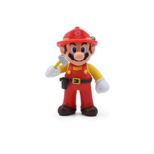 CY 5 Pulgadas / 13cm Super Mario Bros Luigi Mario Yoshi Koopa Yoshi Mario Hacedor Odyssey Seta Toadette PVC Figuras de Acción Juguetes Muñecas Modelo (Red Hat Mario Maker)