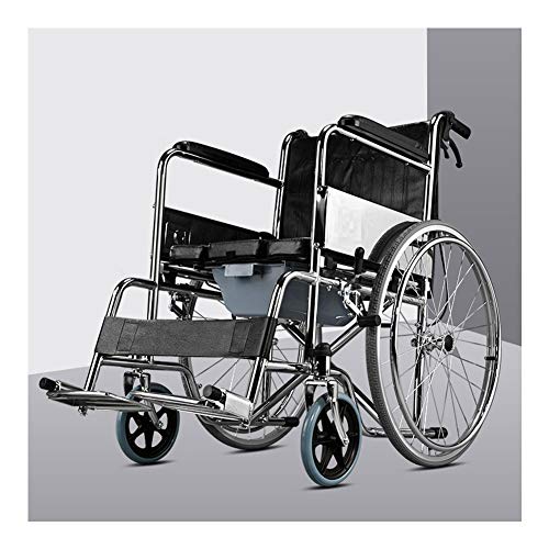 D-Q Autopropulsada plegable silla de ruedas Widen Con delantera y trasera freno de mano discapacitados, minusválidos con silla de ruedas con asiento Usuarios diseño de la cerradura del cinturón de seg