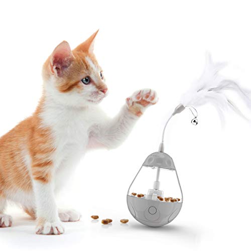 DADYPET Juguetes para Gatos Interactivos de Plumas, Pelota Dispensadora de Comida para Gatos, Juguete Electricos para Gatos 3 en 1 con,Dispensador Automático de Comida con Vaso Giratorio para Gatos DADYPET Juguetes para Gatos Interactivos de Plumas, Pelota Dispensadora de Comida para Gatos, Juguete Electricos para Gatos 3 en 1 con,Dispensador Automático de Comida con Vaso Giratorio para Gatos