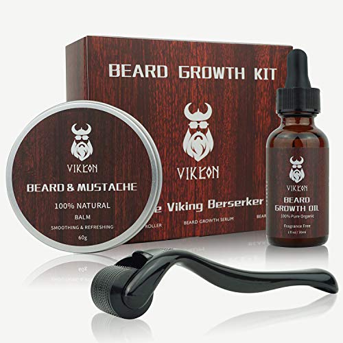 Derma Roller - Kit de crecimiento de barba para barba, rodillo de derma + aceite de suero para el crecimiento de la barba + bálsamo para barba, regalo perfecto para hombres Derma Roller - Kit de crecimiento de barba para barba, rodillo de derma + aceite de suero para el crecimiento de la barba + bálsamo para barba, regalo perfecto para hombres