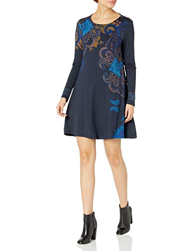 Desigual Vest_washintong Vestido Casual, Blue, L para Mujer Desigual Vest_washintong Vestido Casual, Blue, L para Mujer
