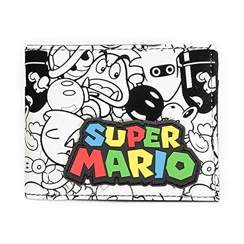 Difuzed Nintendo - Super Mario AOP Billetera Bifold, Blanco