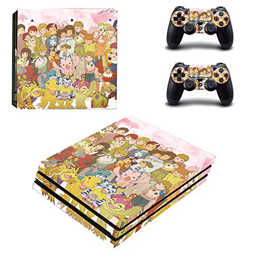 Digimon Adventure Digital Monster Ps4 Pro Skin Sticker Calcomanía para Playstation 4 Ps4 Console y 2 Controladores Skins Sticker Vinilo