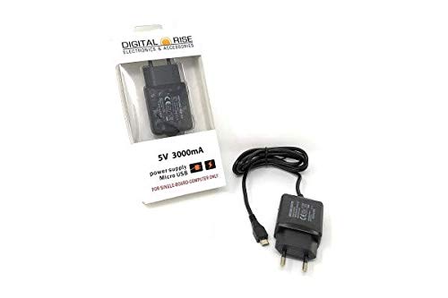 DIGITALRISE® Cargador Micro USB para Raspberry Pi 3, Raspberry Pi 2, Model B+, B, A & Banana Pro & Pi (5V, 3000 mA)