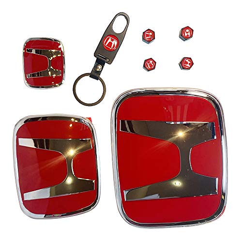 Dirección 1 Set H Rojo Emblema Delantero Posterior Compatible para 2016-20 Honda Civic Hatch Dirección 1 Set H Rojo Emblema Delantero Posterior Compatible para 2016-20 Honda Civic Hatch