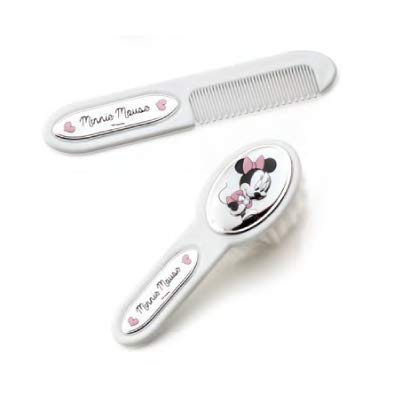 Disney Baby - Minnie Mouse - Set de cepillo y peine - Viene en una caja - Regalo y accesorio ideal para bebés y niños pequeños - Figura plateada en la superficie