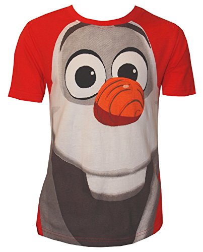 Disney Camiseta infantil de Frozen, cara de Olaf, rojo/blanco rojo 140/146 cm