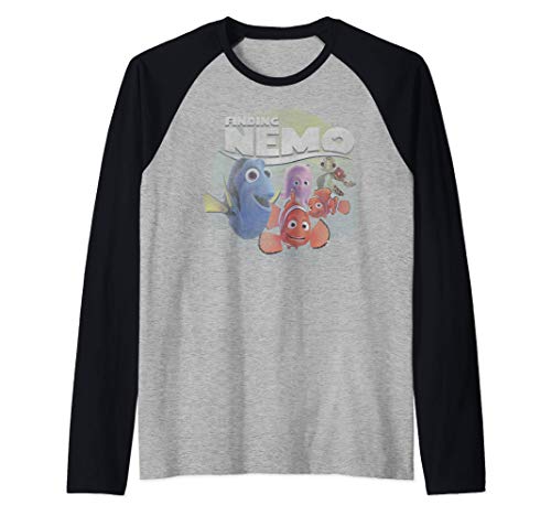 Disney Pixar Finding Nemo Group Shot Poster Camiseta Manga Raglan