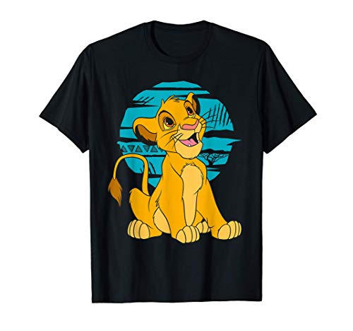 Disney The Lion King Young Simba Happy Blue Retro Camiseta