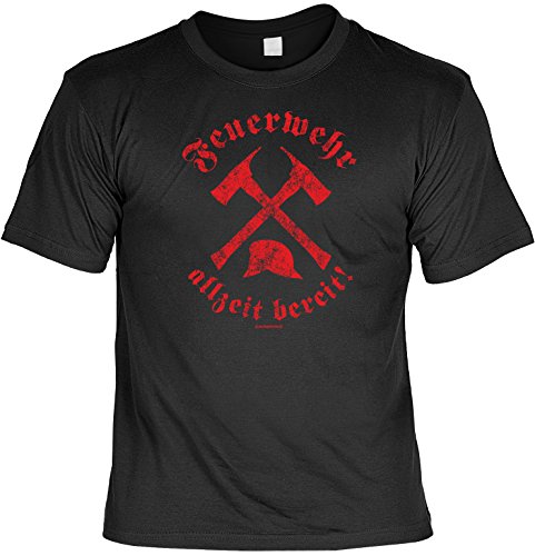 Divertido Sprüche Camiseta de bomberos – Siempre listos., color negro, hombre mujer, negro, 60 Divertido Sprüche Camiseta de bomberos – Siempre listos., color negro, hombre mujer, negro, 60