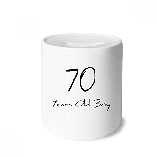 DIYthinker 70 años Edad niño de la Caja de Dinero de Ahorro de Bancos de cerámica Adultos Moneda de la Caja para niños