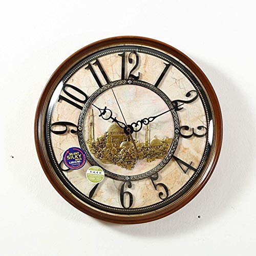 DLMDLL Figuras Creativas de Moda Reloj de Personalidad Americano Vintage Reloj silencioso Dormitorio Oficina Sala de Estar Decoración Reloj de Pared