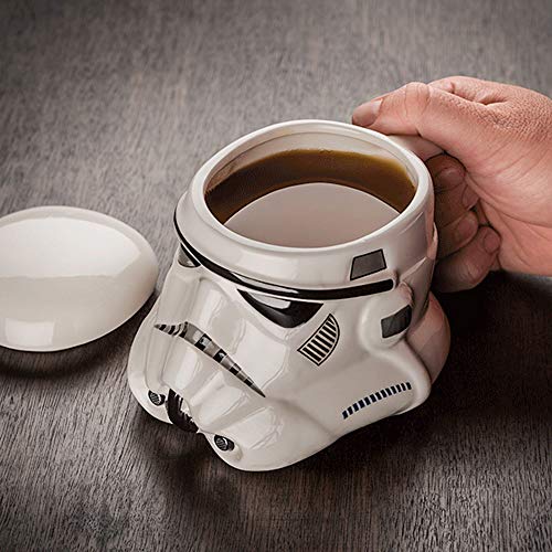 DNAN Star Wars White Samurai Ceramic Cup, Taza de Agua Blanca de 24 oz con Tapa