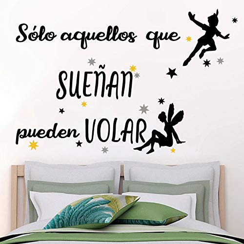 Docliick® Frase motivadora vinilo habitación"SÓLO AQUELLOS QUE SUEÑAN." Vinilos decorativos.Docliick DC-18028 (Vinilo de corte, 60x42cm)