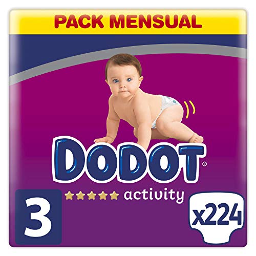 Dodot Activity - Pañales con Ajuste más Resistente, 6-10 kg, Talla 3, 224 Unidades