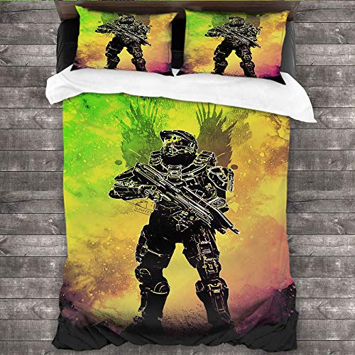 DRAGON VINES Ropa de cama de cuatro piezas sábanas de algodón Halo Infinite Game Character Soul Of Heroes Soul Of The Master Halo Master Chief Collection Apartamento Dormitorio W104 xL90