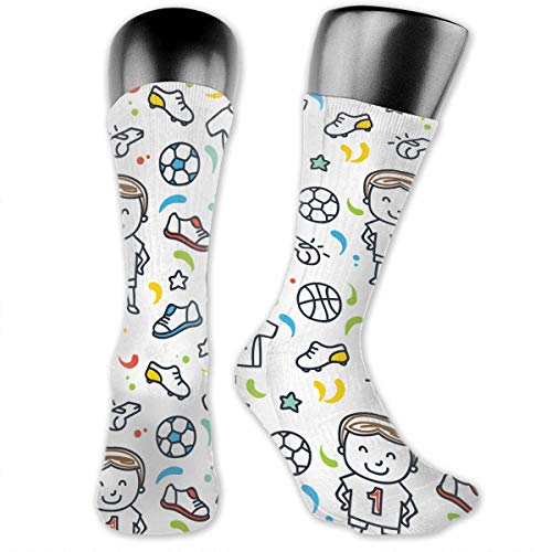 Drempad Luxury Calcetines de Deporte Kids With Toys Pattern Socks For Men Or Women, All-Season Lightweight Mid Calf Crew Socks