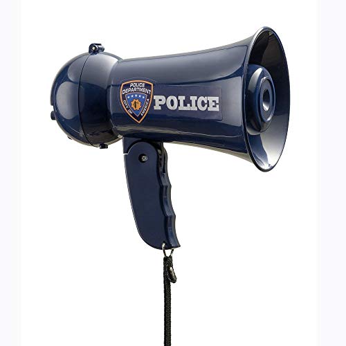 Dress Up America Police Juego de simulación del megáfono del Oficial de policía con Sonido de Sirena para niños, Color Azul (910)