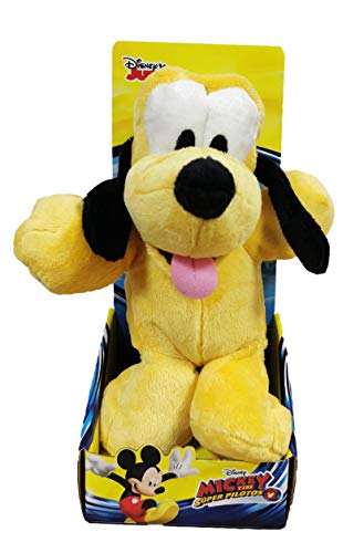 Dsney Famosa Softies - Peluche Pluto Flopsie, Mascota Mickey Mouse 25cm Calidad Soft Blister- Famosa 760010781